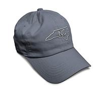 Soft Baseball Cap North Carolina State Map Nc Embroidery Names Cotton Country Dad Hats for Men & Women, Dark Grey Design Only, One size