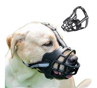Soft Basket Rubber Dog Muzzle,Dog can Pant and Drink,Breathable Adjustable Muzzle to Prevent Biting and Chewing,Humane Cage Mouth Cover,Perfect for Grooming and Training Aggressive Dog (Black, 4#L)