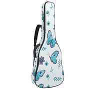 Soft Bass Guitar Case Bag with Back Hanger Loop Electirc Guitar Backpack Blue Butterflies Willow Flowerscm Thick Safety Padding Blue Butterflies Willow Flowers