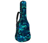 Soft Bass Guitar Case Bag with Back Hanger Loop Electirc Guitar Backpack Mermaid Sequined Green Blingcm Thick Safety Padding Mermaid Sequined Green Bling