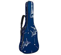 Soft Bass Guitar Case Bag with Back Hanger Loop Electirc Guitar Backpack Spacecraft Rocket Planecm Thick Safety Padding Spacecraft Rocket Plane