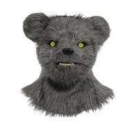 Soft bear themed costume headgear featuring movable jaw design