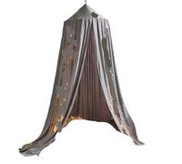 Soft Bed Canopy Kids Mosquito Net Girls Princess Hanging Dome Tent with Hook Sticker Room Decor for Bedrooms Reading Corners(Blue Grey)