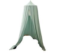 Soft Bed Canopy Kids Mosquito Net Girls Princess Hanging Dome Tent with Hook Sticker Room Decor for Bedrooms Reading Corners(Green Lake)