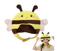Soft Bee Hat - Soft Animal Headpiece, Warm Velvet Bee Gear with Antennae, Yellow Costume Accessory for Party Dress, Novelty Headwear for Themed Photography, Festive Masquerade Ornament