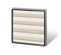 Soft Beige And Cream Horizontal Stripes Unisex Brooches & Pins Square Lightweight Lapel Badge Jewelry for Clothing Shawl Hat