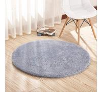 Soft Berber Fleece Round Bath Mat - Comfortable 120cm Cushion for Bedroom Living Room or Bedside - Cozy Blue Gray Carpet for Ultimate Relaxation