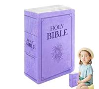 Soft Bible Pillow - Book Shape Pillow, Openable Plush Cushion for Decorating Rooms, Sofa Comfort Piece, Refined Synthetic-Polymer Fiber with Velvet-Texture, Robust Bedroom Accessory for Reading