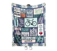 Soft Bicycle Blanket for Couch Bed Cozy Microfiber Fleece Flannel Bike Throw Blanket Gifts for Cycling Lover Kids Boys Girls Adults 60'' x 80'' (Bike 02)