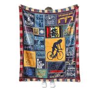 Soft Bicycle Blanket for Couch Bed Cozy Microfiber Fleece Flannel Bike Throw Blanket Gifts for Cycling Lover Kids Boys Girls Adults (Bike01, 130cm x 150cm(50'' x 60''))