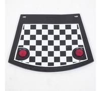 Soft Black and White Rear Mudflap for Two Wheels, Scooters, Motorcycles