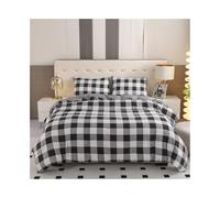 Soft Black White Checkered Bedding Set, Soft Lightweight Modern Geometric Plaid Duvet Cover for All Seasons Beautiful(US Full-203x229cm)