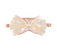 Soft Blackout Eye Cover with Bowknot Decor, Light Blocking Sleep Eye Patch, Faux Silk Cotton for Women (Pink)