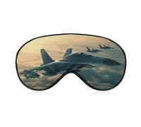 Soft Blackout Sleep Eye Mask Aircraft Fighter Jets Travel Eye Covers Zero Eye Pressure Super Lightweight Silky Soft Blindfold with Adjustable Strap for Women Men