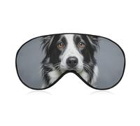 Soft Blackout Sleep Eye Mask Border Collie Travel Eye Covers Zero Eye Pressure Super Lightweight Silky Soft Blindfold with Adjustable Strap for Women Men