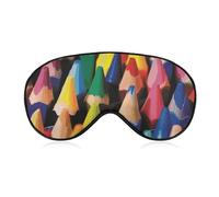 Soft Blackout Sleep Eye Mask Crayons Travel Eye Covers Zero Eye Pressure Super Lightweight Silky Soft Blindfold with Adjustable Strap for Women Men