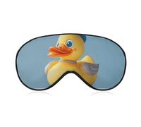 Soft Blackout Sleep Eye Mask Cute Diorama Duck Travel Eye Covers Zero Eye Pressure Super Lightweight Silky Soft Blindfold with Adjustable Strap for Women Men