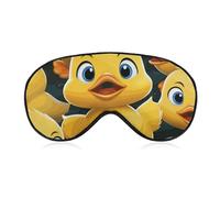 Soft Blackout Sleep Eye Mask Cute Duck Animal Travel Eye Covers Zero Eye Pressure Super Lightweight Silky Soft Blindfold with Adjustable Strap for Women Men