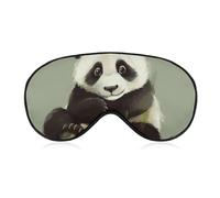 Soft Blackout Sleep Eye Mask Cute Little Panda Travel Eye Covers Zero Eye Pressure Super Lightweight Silky Soft Blindfold with Adjustable Strap for Women Men