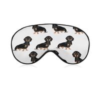 Soft Blackout Sleep Eye Mask Dachshund Weiner Pet Dogs Travel Eye Covers Zero Eye Pressure Super Lightweight Silky Soft Blindfold with Adjustable Strap for Women Men