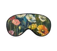 Soft Blackout Sleep Eye Mask Dark Green Plants Travel Eye Covers Zero Eye Pressure Super Lightweight Silky Soft Blindfold with Adjustable Strap for Women Men