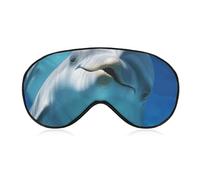 Soft Blackout Sleep Eye Mask Dolphin with A Smile Travel Eye Covers Zero Eye Pressure Super Lightweight Silky Soft Blindfold with Adjustable Strap for Women Men