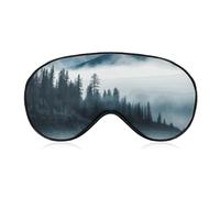 Soft Blackout Sleep Eye Mask Foggy Mountains Landscape Travel Eye Covers Zero Eye Pressure Super Lightweight Silky Soft Blindfold with Adjustable Strap for Women Men