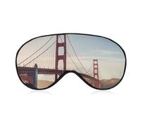 Soft Blackout Sleep Eye Mask Golden Gate Bridge Travel Eye Covers Zero Eye Pressure Super Lightweight Silky Soft Blindfold with Adjustable Strap for Women Men
