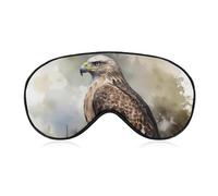 Soft Blackout Sleep Eye Mask Hawk Sitting in The Tree Travel Eye Covers Zero Eye Pressure Super Lightweight Silky Soft Blindfold with Adjustable Strap for Women Men