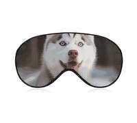Soft Blackout Sleep Eye Mask Husky Piquant Dog Travel Eye Covers Zero Eye Pressure Super Lightweight Silky Soft Blindfold with Adjustable Strap for Women Men