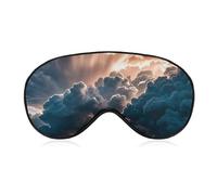 Soft Blackout Sleep Eye Mask Magnificent Rainstorm Cloud Travel Eye Covers Zero Eye Pressure Super Lightweight Silky Soft Blindfold with Adjustable Strap for Women Men