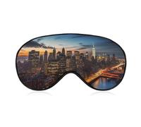 Soft Blackout Sleep Eye Mask New York City Scenery Travel Eye Covers Zero Eye Pressure Super Lightweight Silky Soft Blindfold with Adjustable Strap for Women Men