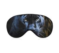 Soft Blackout Sleep Eye Mask Panther with Blue Eyes Travel Eye Covers Zero Eye Pressure Super Lightweight Silky Soft Blindfold with Adjustable Strap for Women Men