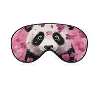 Soft Blackout Sleep Eye Mask Pink Panda Cotton Travel Eye Covers Zero Eye Pressure Super Lightweight Silky Soft Blindfold with Adjustable Strap for Women Men