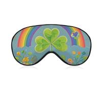 Soft Blackout Sleep Eye Mask Rainbow Circle Shamrock Travel Eye Covers Zero Eye Pressure Super Lightweight Silky Soft Blindfold with Adjustable Strap for Women Men