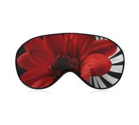 Soft Blackout Sleep Eye Mask Red Flower Travel Eye Covers Zero Eye Pressure Super Lightweight Silky Soft Blindfold with Adjustable Strap for Women Men