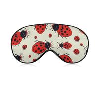 Soft Blackout Sleep Eye Mask Red Ladybug Travel Eye Covers Zero Eye Pressure Super Lightweight Silky Soft Blindfold with Adjustable Strap for Women Men