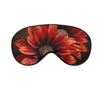 Soft Blackout Sleep Eye Mask Red Sunflower Travel Eye Covers Zero Eye Pressure Super Lightweight Silky Soft Blindfold with Adjustable Strap for Women Men