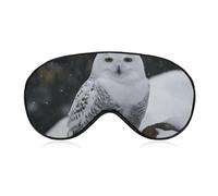 Soft Blackout Sleep Eye Mask Snow Owl Travel Eye Covers Zero Eye Pressure Super Lightweight Silky Soft Blindfold with Adjustable Strap for Women Men