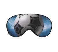 Soft Blackout Sleep Eye Mask Soccer Ball Travel Eye Covers Zero Eye Pressure Super Lightweight Silky Soft Blindfold with Adjustable Strap for Women Men
