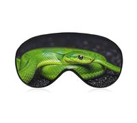 Soft Blackout Sleep Eye Mask The Green Snake Travel Eye Covers Zero Eye Pressure Super Lightweight Silky Soft Blindfold with Adjustable Strap for Women Men