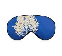 Soft Blackout Sleep Eye Mask The White Tree Travel Eye Covers Zero Eye Pressure Super Lightweight Silky Soft Blindfold with Adjustable Strap for Women Men