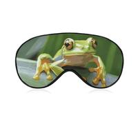 Soft Blackout Sleep Eye Mask Tree Frog Baby Travel Eye Covers Zero Eye Pressure Super Lightweight Silky Soft Blindfold with Adjustable Strap for Women Men