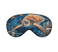 Soft Blackout Sleep Eye Mask Tropical Fish Starfish Travel Eye Covers Zero Eye Pressure Super Lightweight Silky Soft Blindfold with Adjustable Strap for Women Men