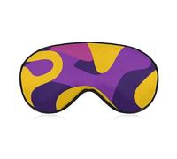 Soft Blackout Sleep Eye Mask Yellow and Purple Pattern Travel Eye Covers Zero Eye Pressure Super Lightweight Silky Soft Blindfold with Adjustable Strap for Women Men