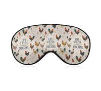 Soft Blindfold Night Eye Shade Life is Better with Chickens White Rooster No Pressure Sleep Masks Soft BlockLight Eye Cover for Women Men
