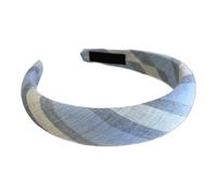 Soft Blue Checkered Hair Band With Adjustable Sponge Padding Sweet Bow Everyday Hair Accessories For Teens Women Girls