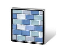 Soft Blue-gray Running Bond Ceramic Wall Tiles Unisex Brooches & Pins Square Lightweight Lapel Badge Jewelry for Clothing Shawl Hat