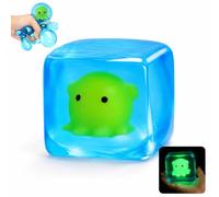 Soft Blue Octopus Ice Cube Squishy Toys, 5.5 cm Glow in Dark Squishy Cube