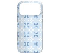 Soft Blue Periwinkle Leaves Petals Cross Floral Pattern Case for iPhone 17 Pro Max